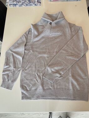 G/FORE Men's Light Gray Shawl Collar Sweater